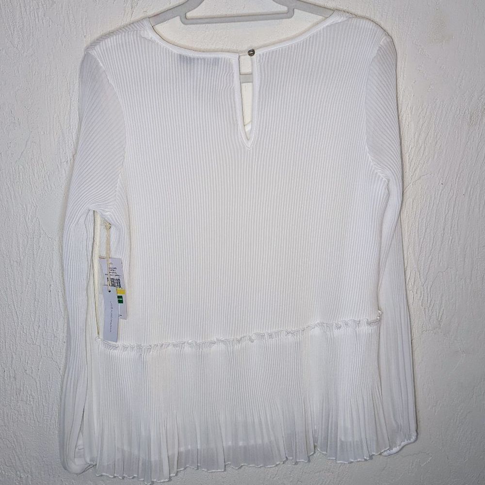 Fever Ribbed Long Sleeve Blouse Size Medium NWT - Picture 4 of 10